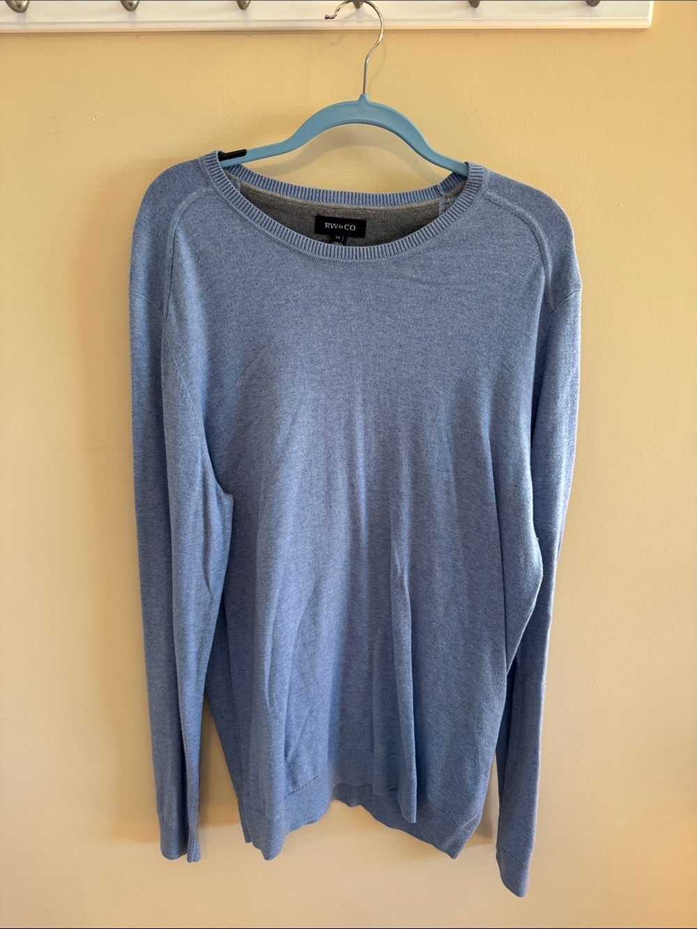 RW&CO. Soft Heathered Light Blue Crewneck Sweater